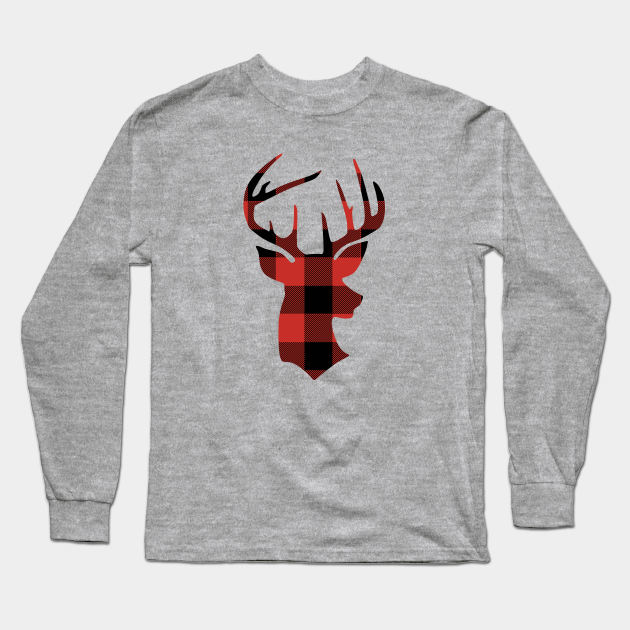 Red Flannel Deer Hunting Buck Hunter Deer Hunting Long Sleeve T